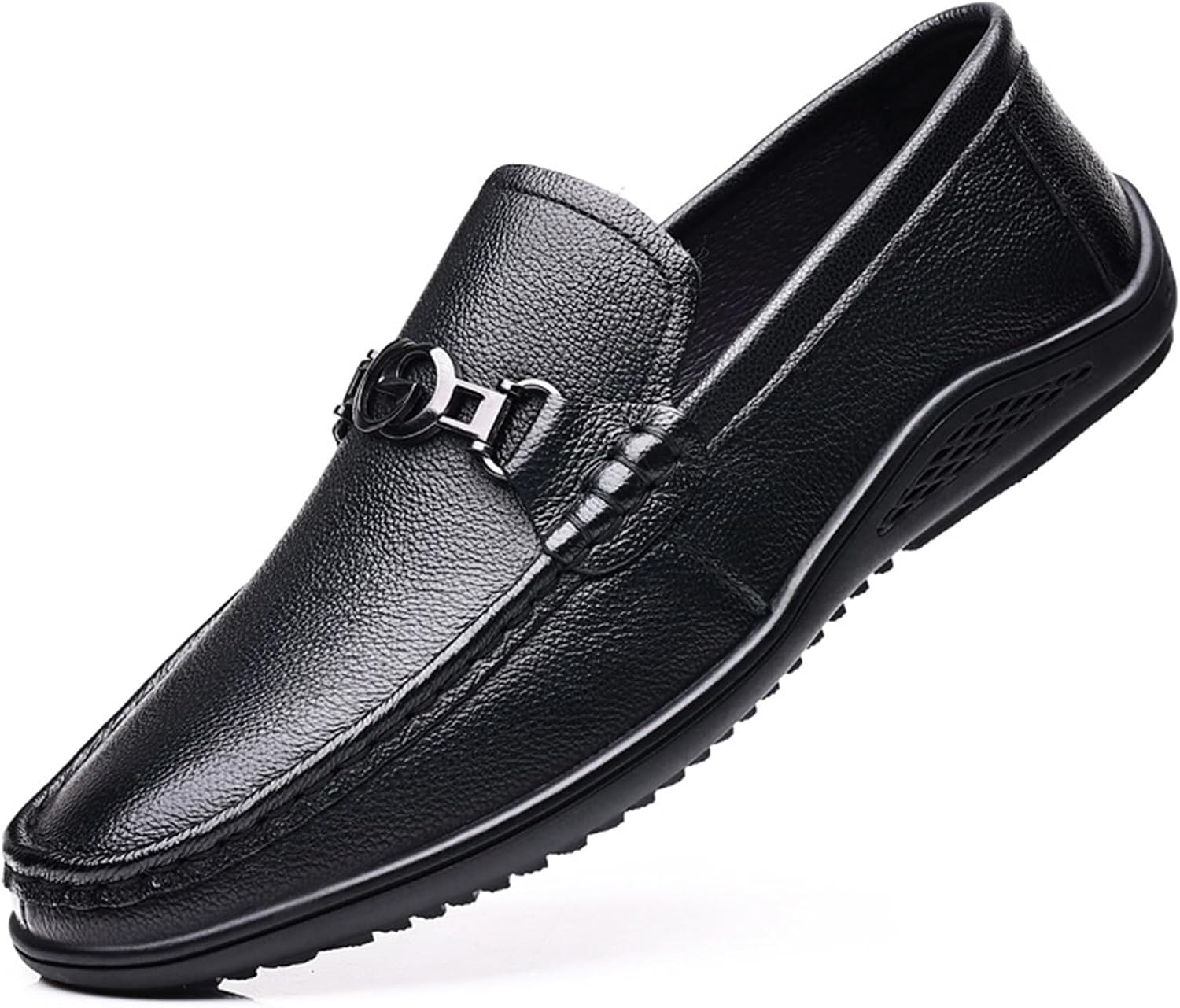 

Мужские слипоны KYOESCAI, туфли с цепочкой, нескользящие, удобные деловые туфли, классические мокасины, черный