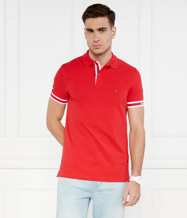 Рубашка-Поло монотипия Slim fit Tommy Hilfiger, красный — фото 3