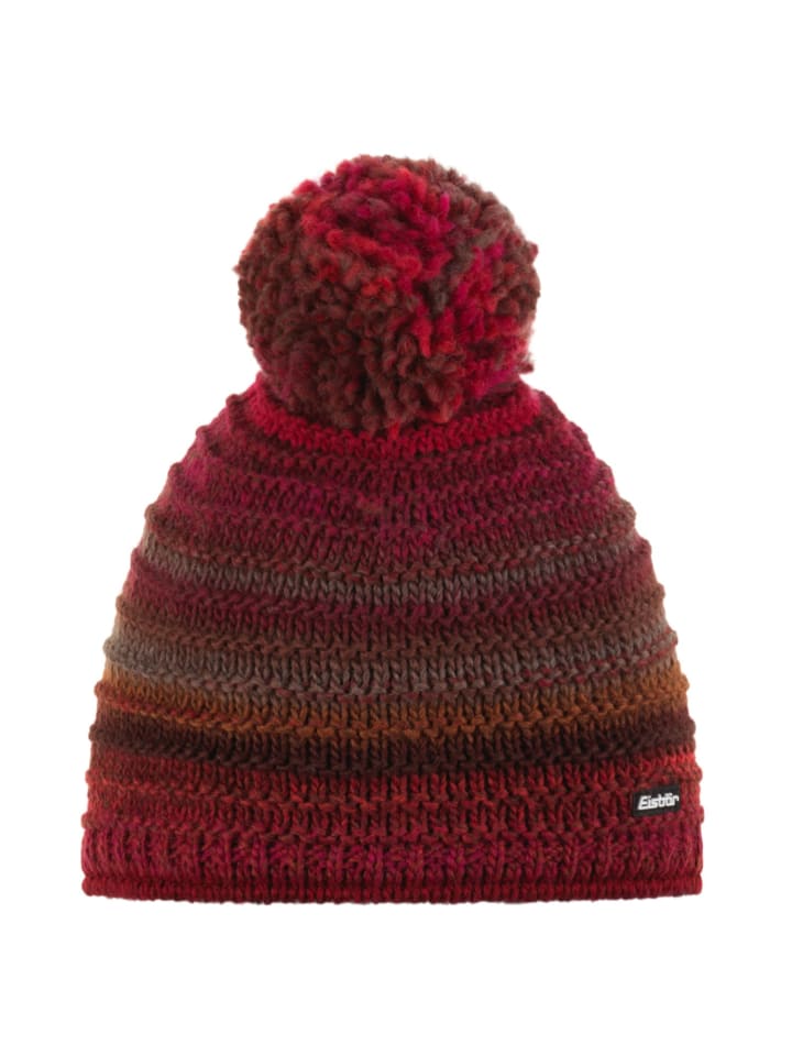 

Вязаная шапка из миката с помпоном красного цвета Eisbär