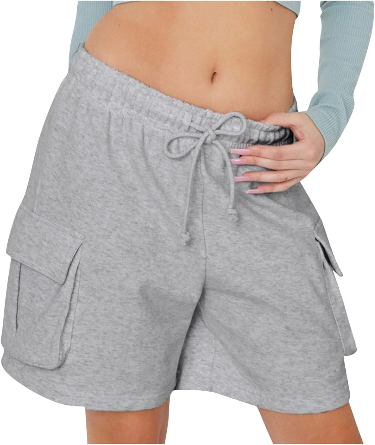 

Женские шорты Casual Loose High Waisted Sweat Shorts с карманами Akklian