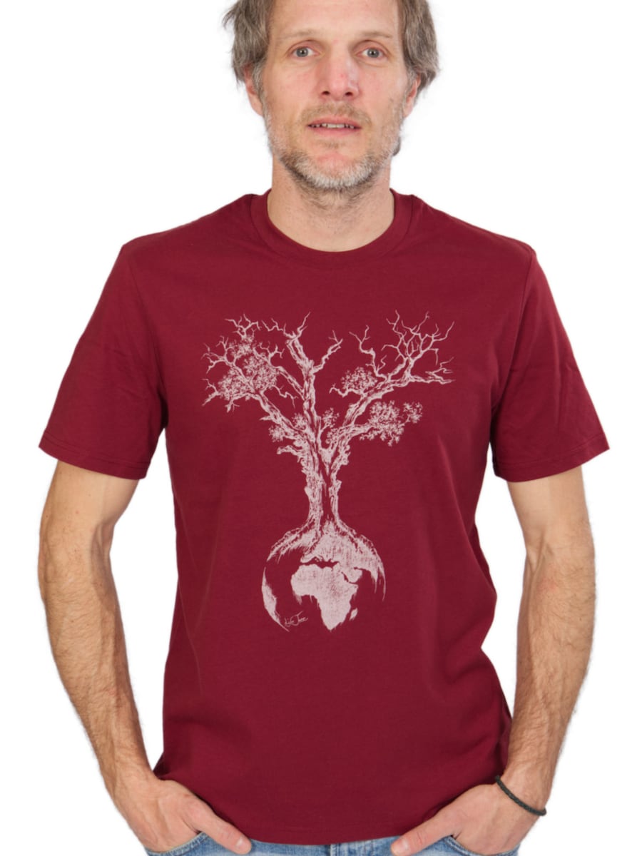 

Рубашка Life-Tree Organic Fairwear Weltenbaum, бургундия