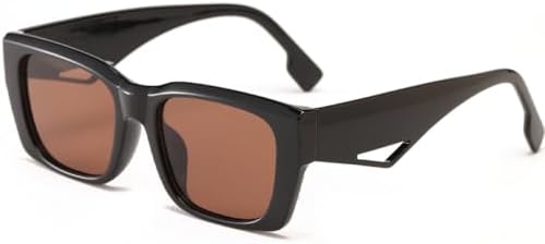 

Солнцезащитные очки Square Jelly Color 2027 для женщин, ретро-классические зеленые и оранжевые оттенки, защита от УФ-излучения UV400, мужские солнцезащитные очки MTZJH, Black Tea