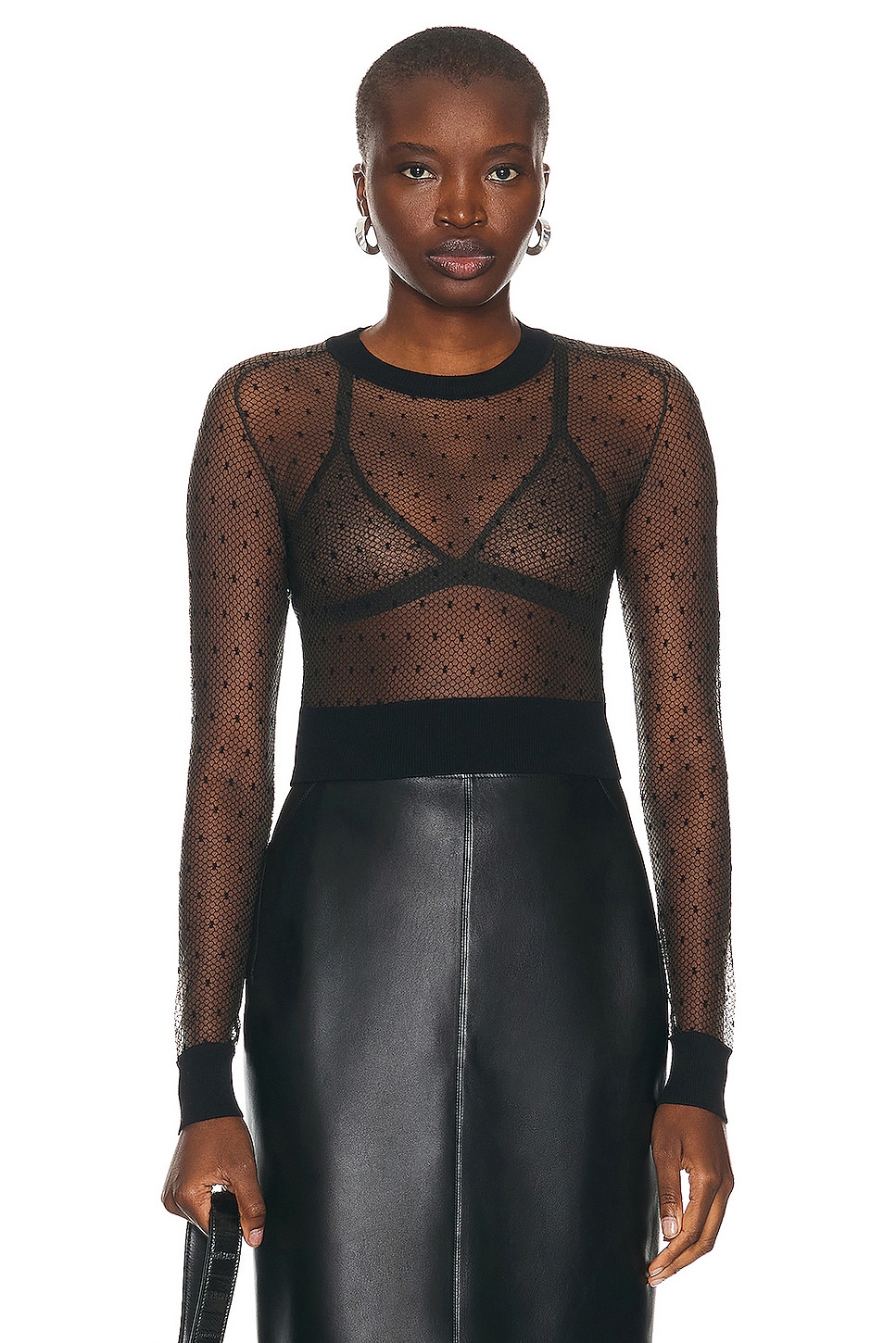 

Прозрачный джемпер-свитер ALAÏA, цвет Noir