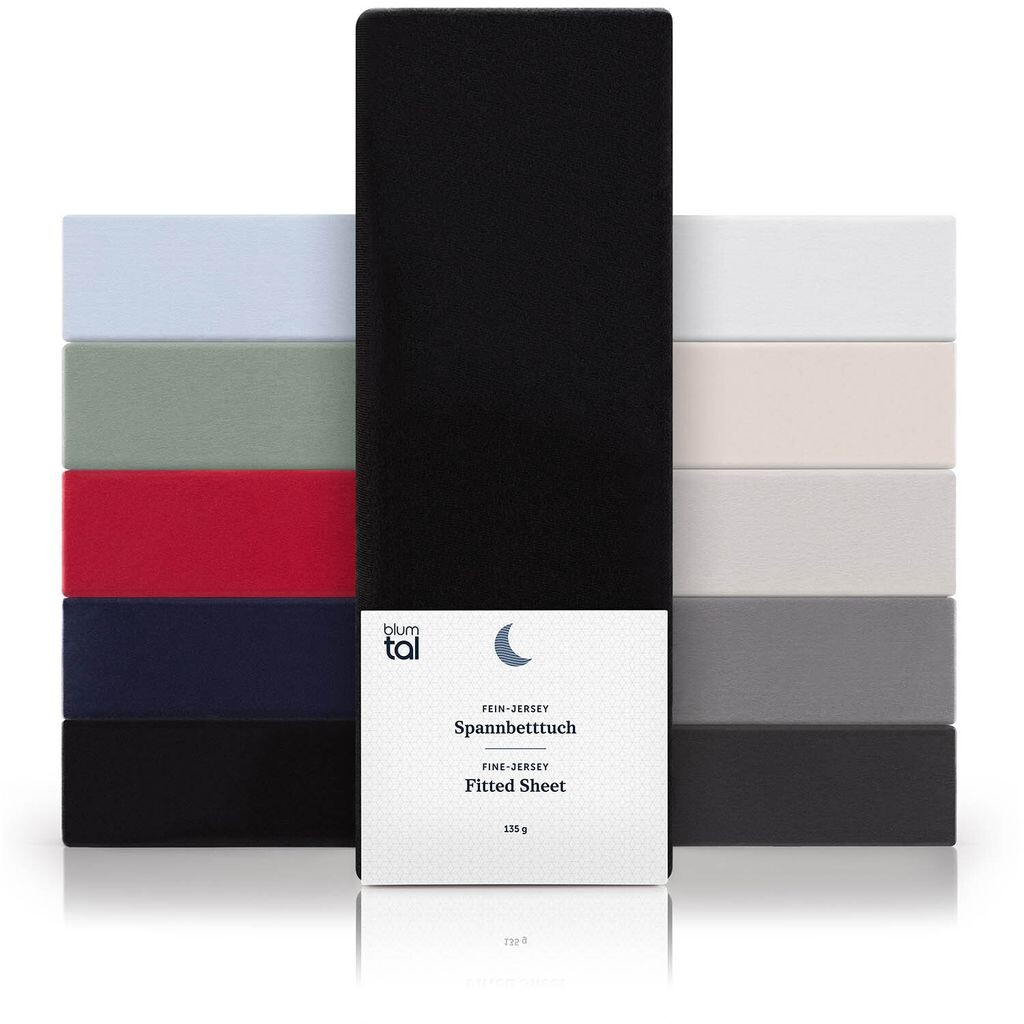 

Простыня Blumtal Basics хлопок микрофибра 135/140 x 190 см - простыня из 100% хлопка, сертифицирована Oeko-Tex, высота матраса до 25 см, черная