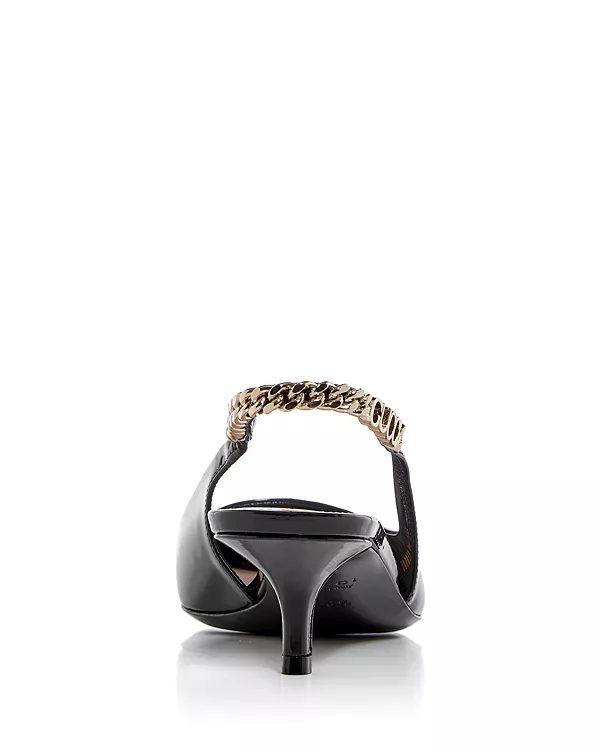 Женские туфли-лодочки Signoria с декоративной отделкой и открытой пяткой Gucci, черный — фото 4