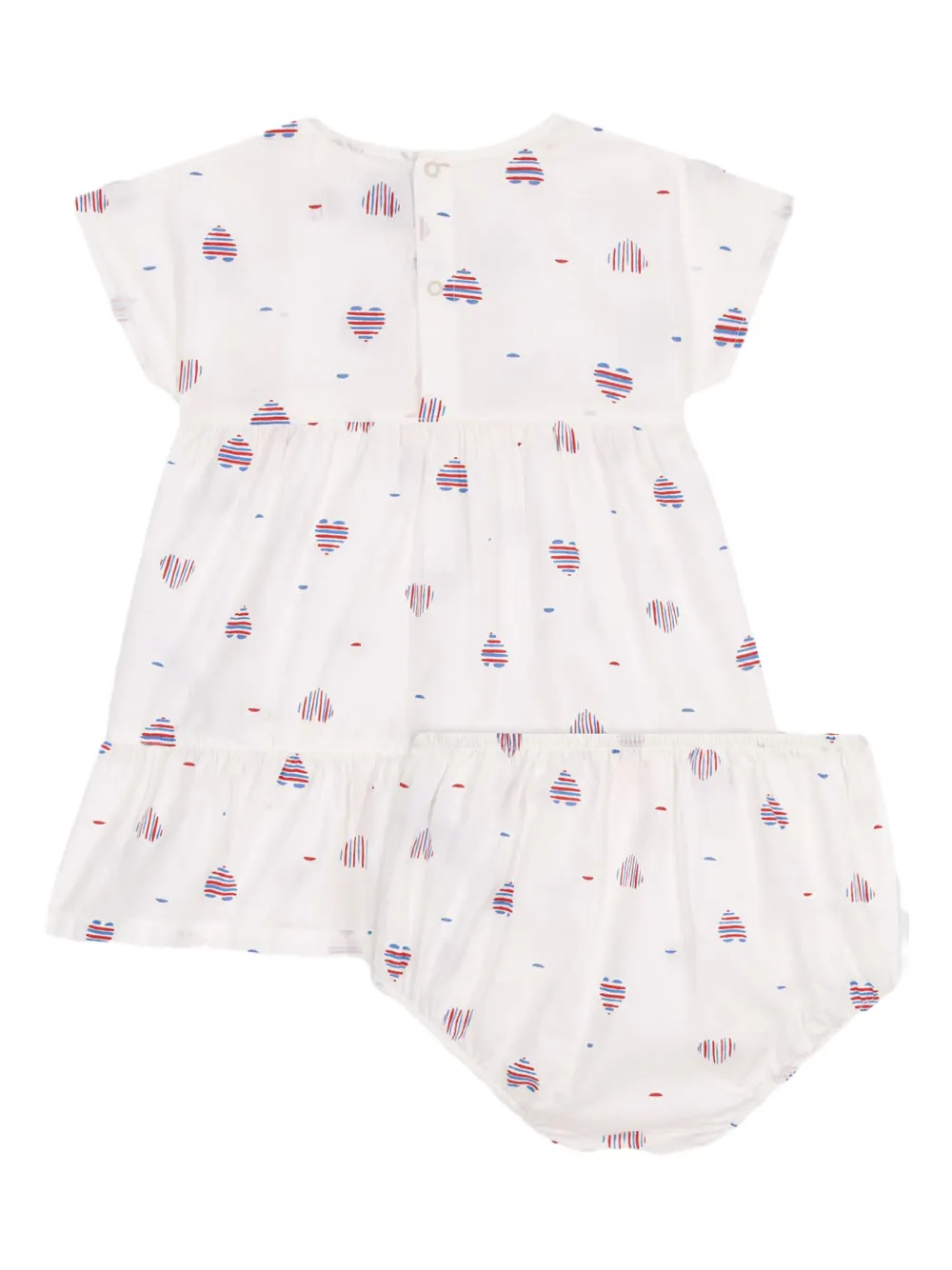

Ярусное платье с принтом Petit Bateau, белый