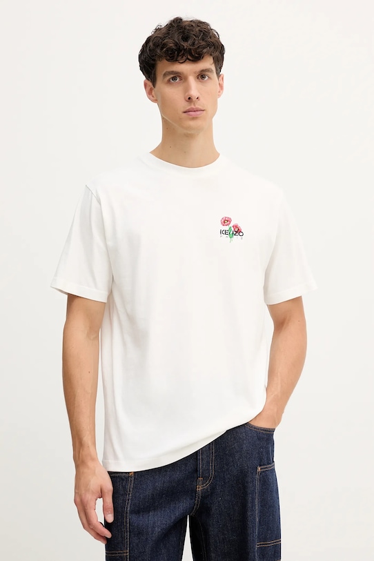 

Хлопковая футболка Kenzo, бежевый