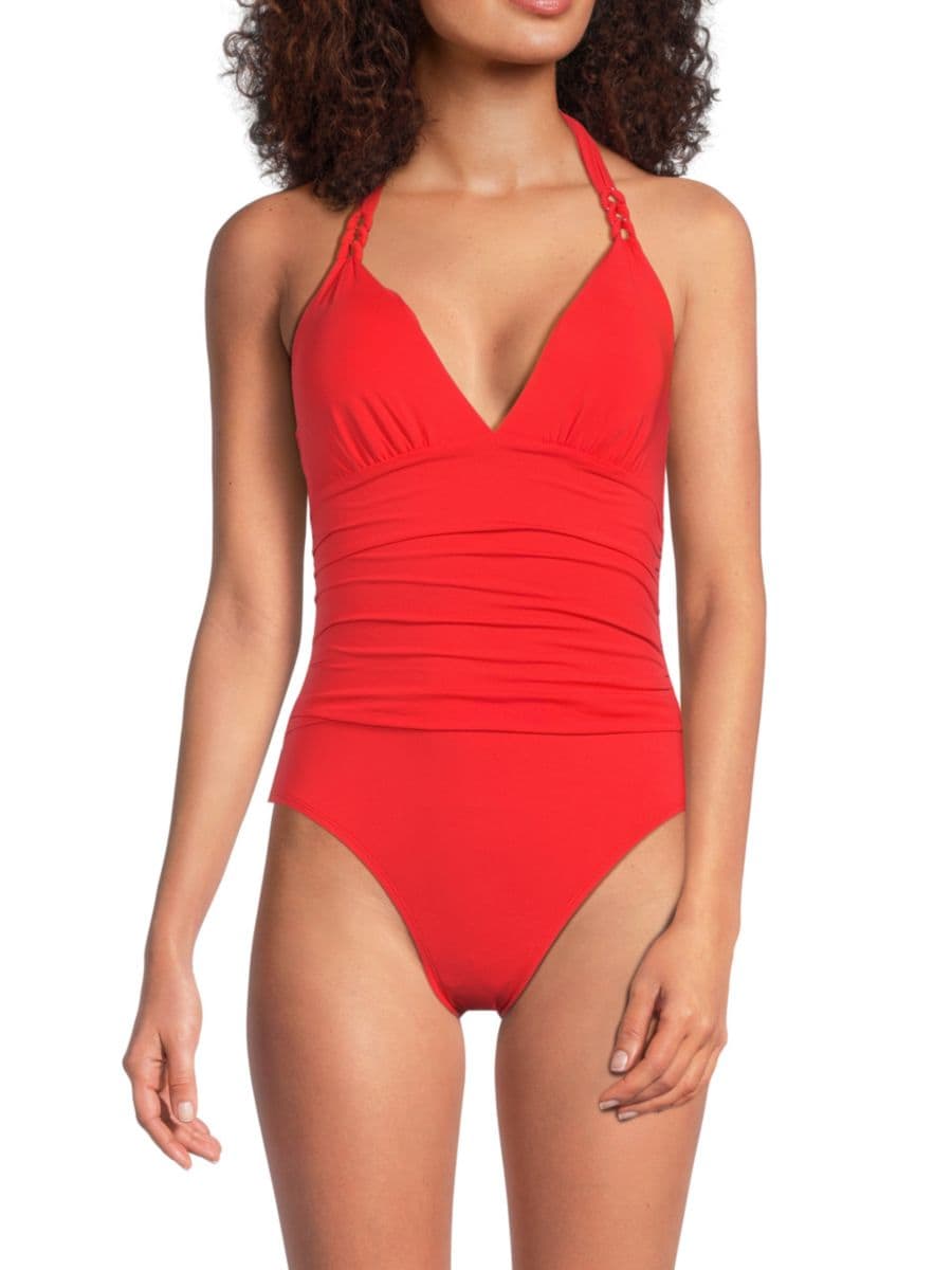 

Слитный купальник с драпировкой MIO Bleu Rod Beattie, цвет Tropical Red