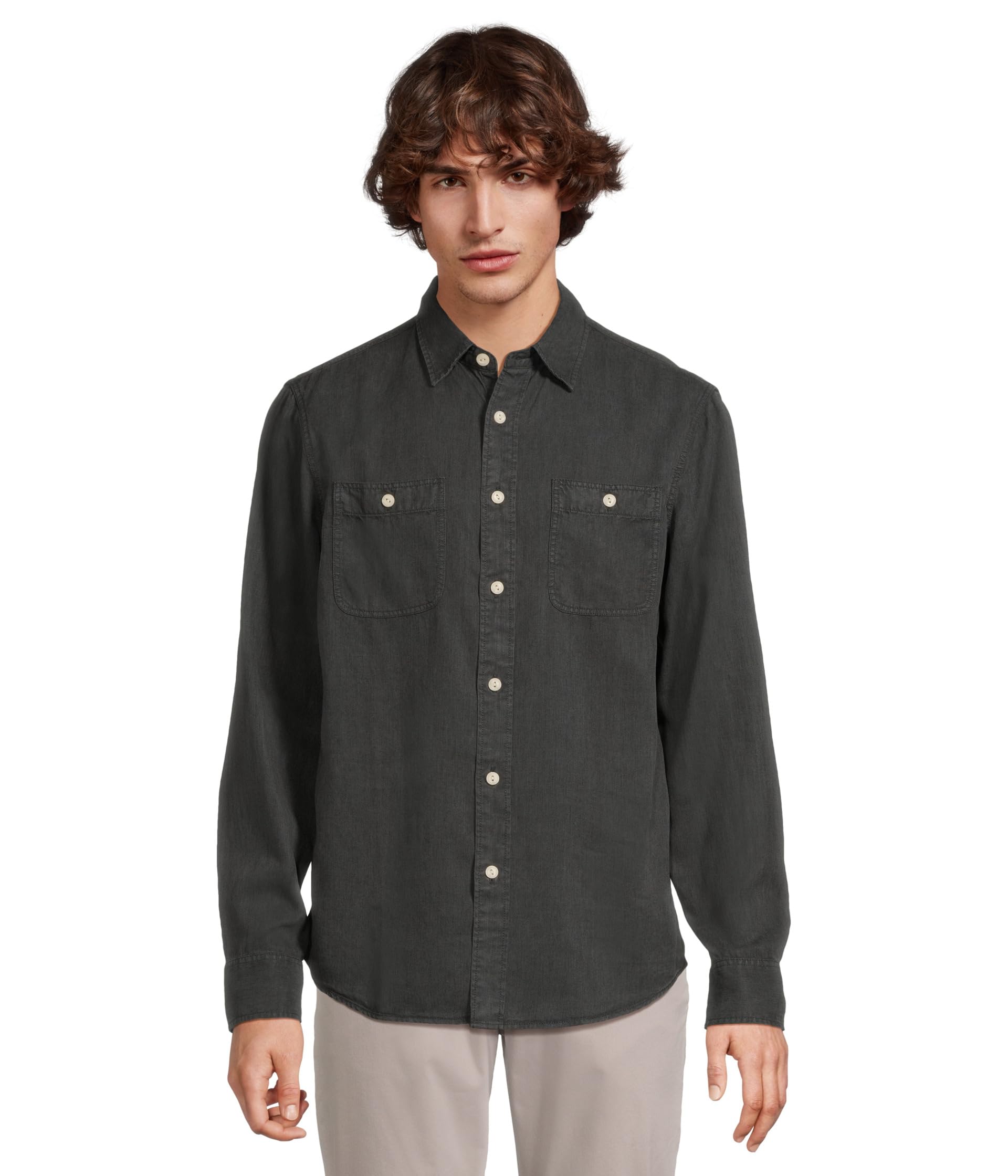 

Топ Faherty The Tried And True Chambray Workshirt, цвет Durango Black