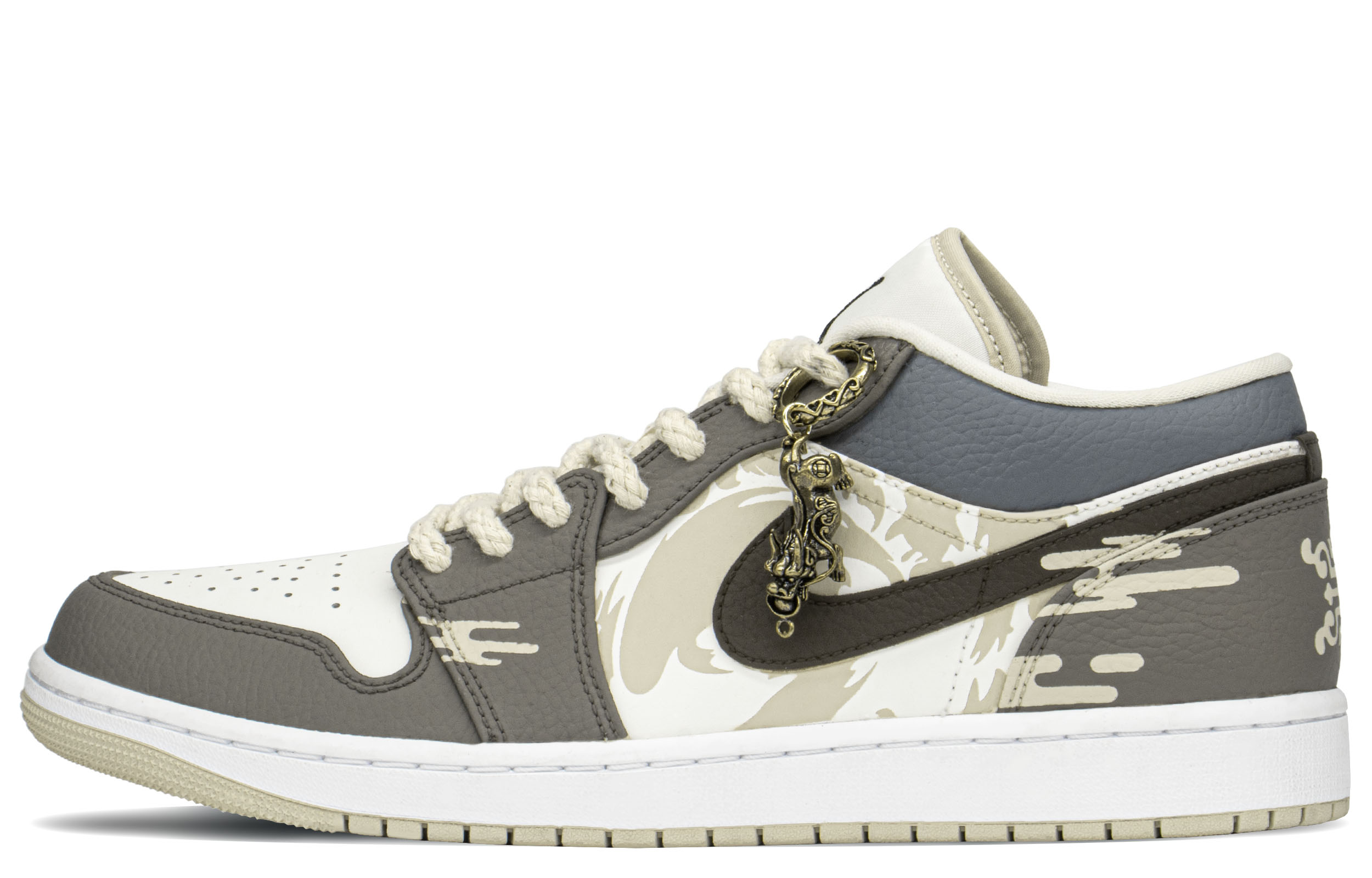 

Кроссовки Air Jordan 1 Vintage Basketball Shoes Men Low-Top Khaki/Gray