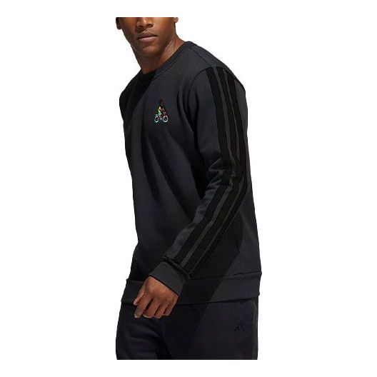 

Толстовка Men's adidas Hdn Scooter Cr James Harden Contrasting Colors Stripe Embroidered Basketball Sports Black, черный