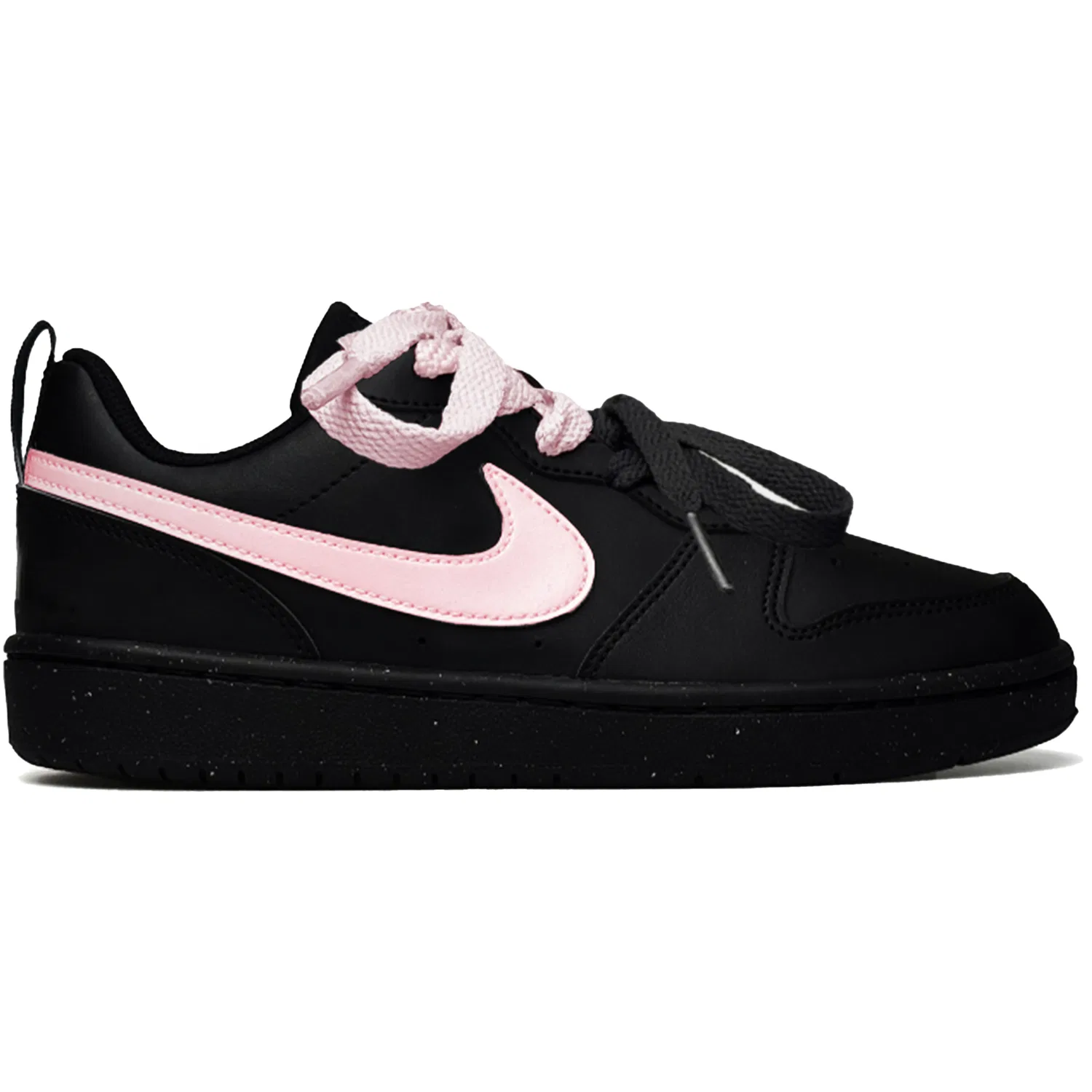 Кроссовки детские для скейтбординга Court Borough Little Xingji Leather Low top Black Pink Nike — фото 3