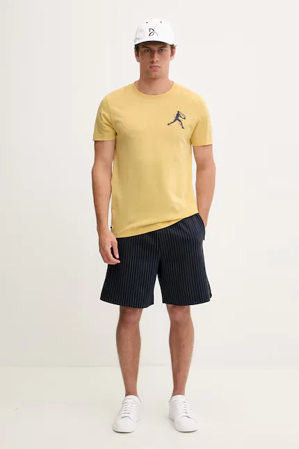 Футболка с принтом и кепкой Lacoste, желтый — фото 2