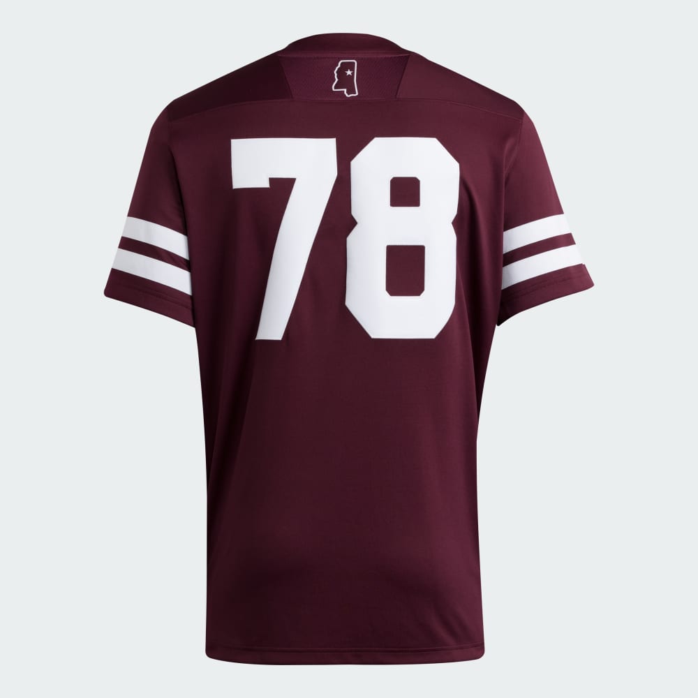 Джерси Adidas Mississippi State Bulldogs Premier Home Football Jersey, цвет Team Maroon — фото 2