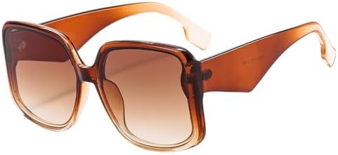 

2027 Стильные разноцветные квадратные солнцезащитные очки для женщин и мужчин, винтажные солнцезащитные очки для женщин, уникальные очки с защитой от УФ-излучения UV400 MTZJH, Tea