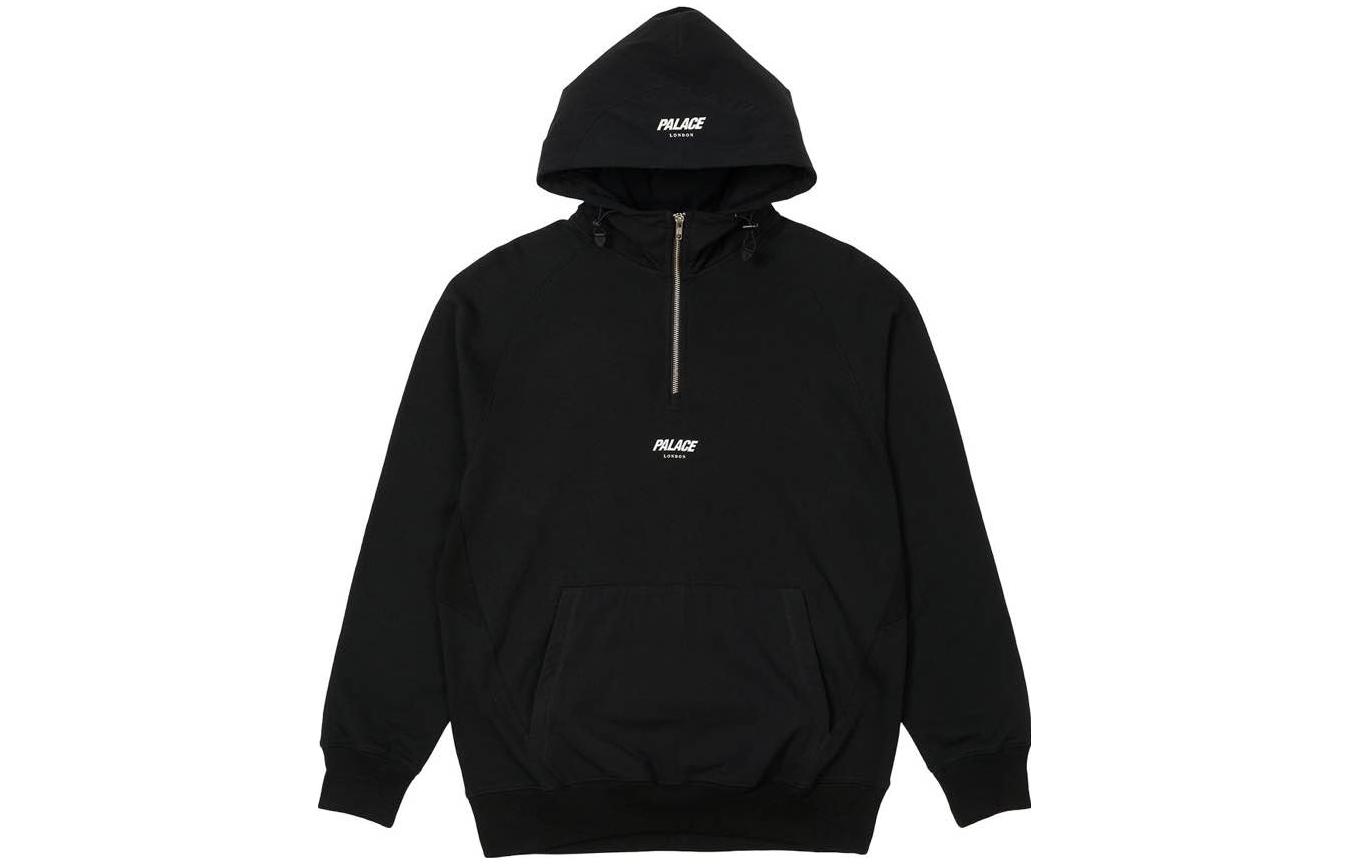 

Футболка 1/4 Zip с хлопковыми вставками PALACE, черный