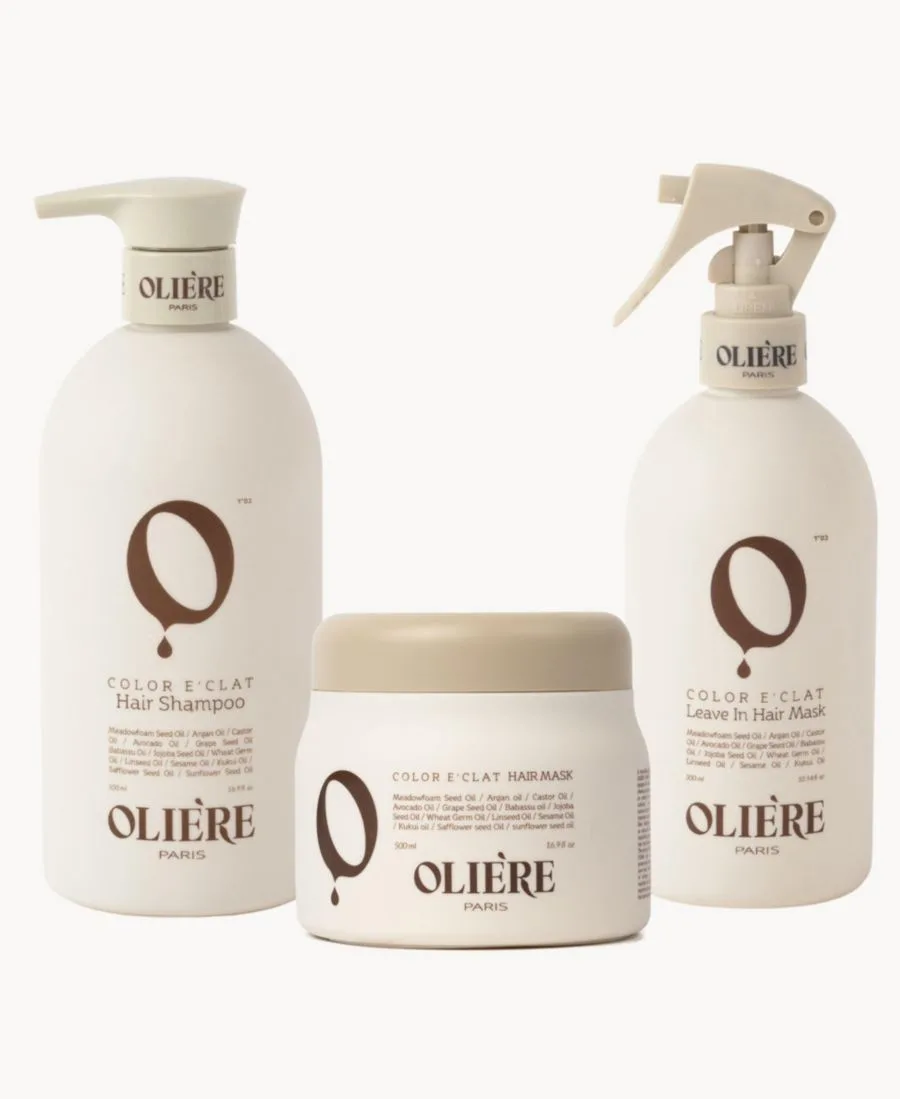 Oliere Paris Набор для ухода за окрашенными волосами Color Eclat Essential Color-Care Hair Care Trio