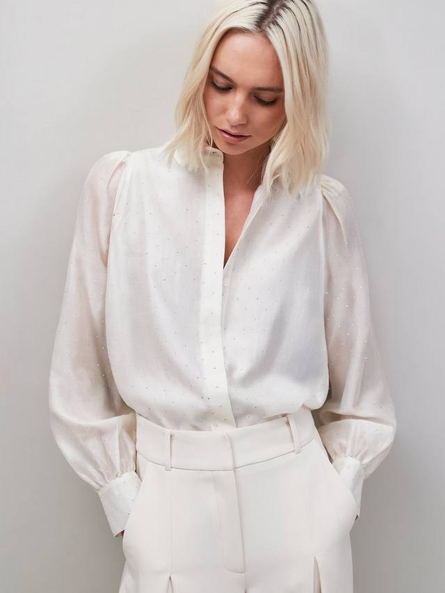 

Мини диамэнте рубашка с длинным рукавом Ro&Zo, White