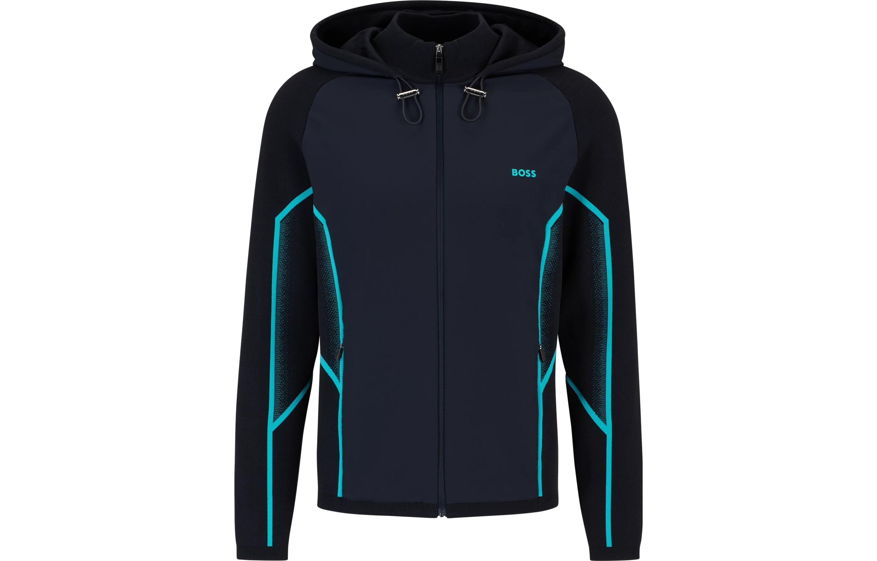 

HUGO BOSS Регулярная худи с жаккардовым градиентом мужская синяя, Blue