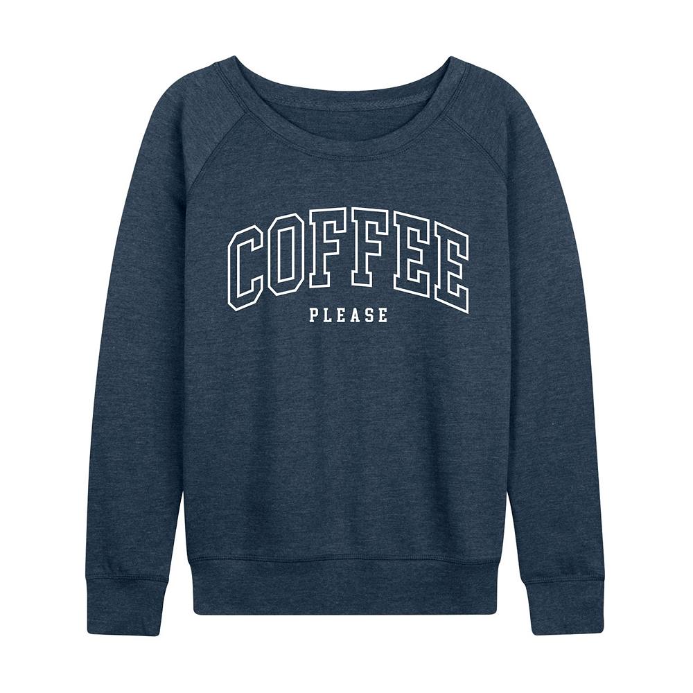 

Женский легкий свитшот из френч-терри Coffee Please Licensed Character, цвет Heather Blue