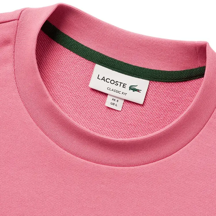 Флисовая толстовка с круглым вырезом LACOSTE, розовый — фото 3