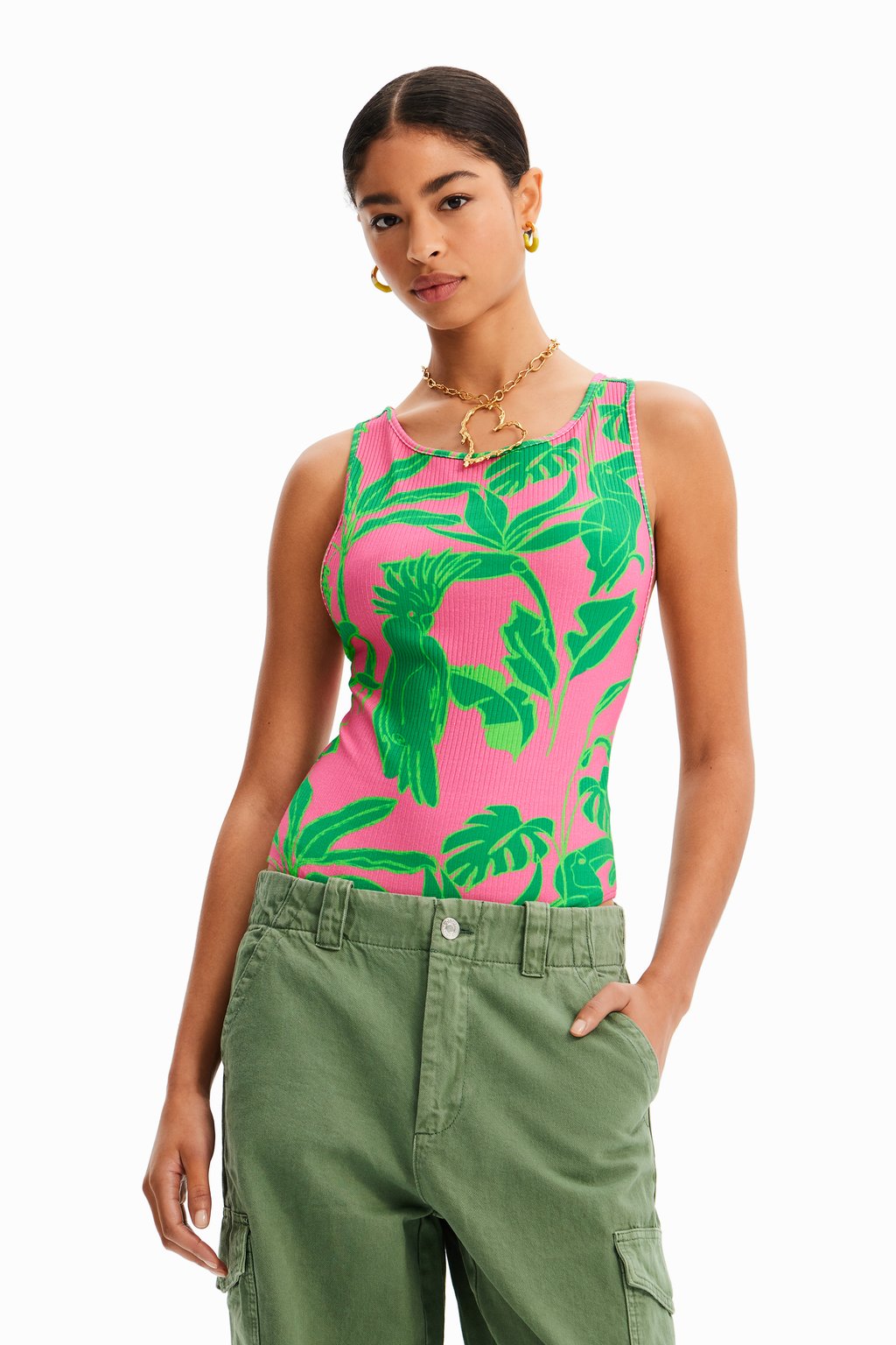 

Топ TROPICAL Desigual, розовый