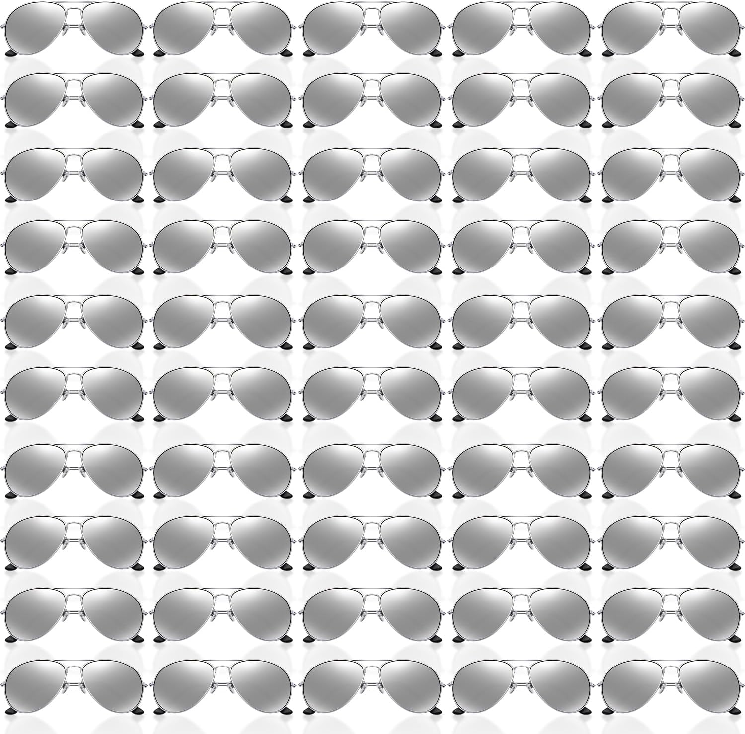 

Mepase 50 шт. Классические солнцезащитные очки-пилот оптом для мужчин и женщин, поляризованные солнцезащитные очки-пилот, очки для вождения с защитой от УФ-излучения, металлическая оправа, White, Silver