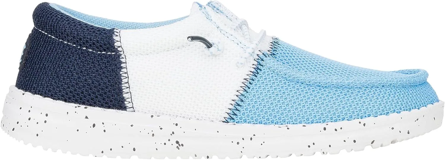 Привет, парни, кроссовки Wally Tri Varsity Mesh (для малышей/для детей постарше) HEYDUDE, сине-белый — фото 4