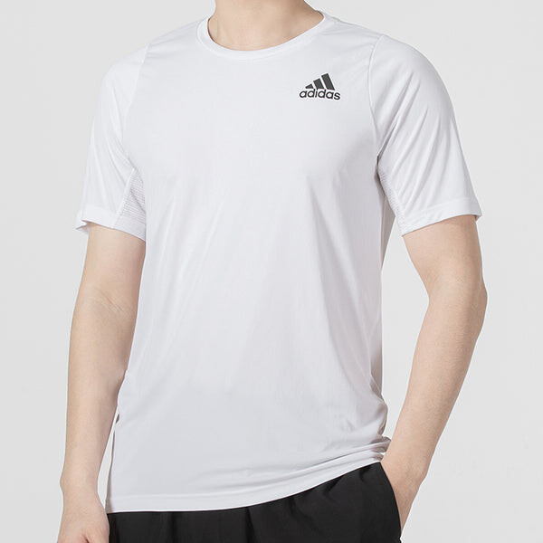 Футболка adidas Rn Icn 3B T Athleisure Casual Sports Large Logo Round Neck Short Sleeve White, мультиколор — фото 3