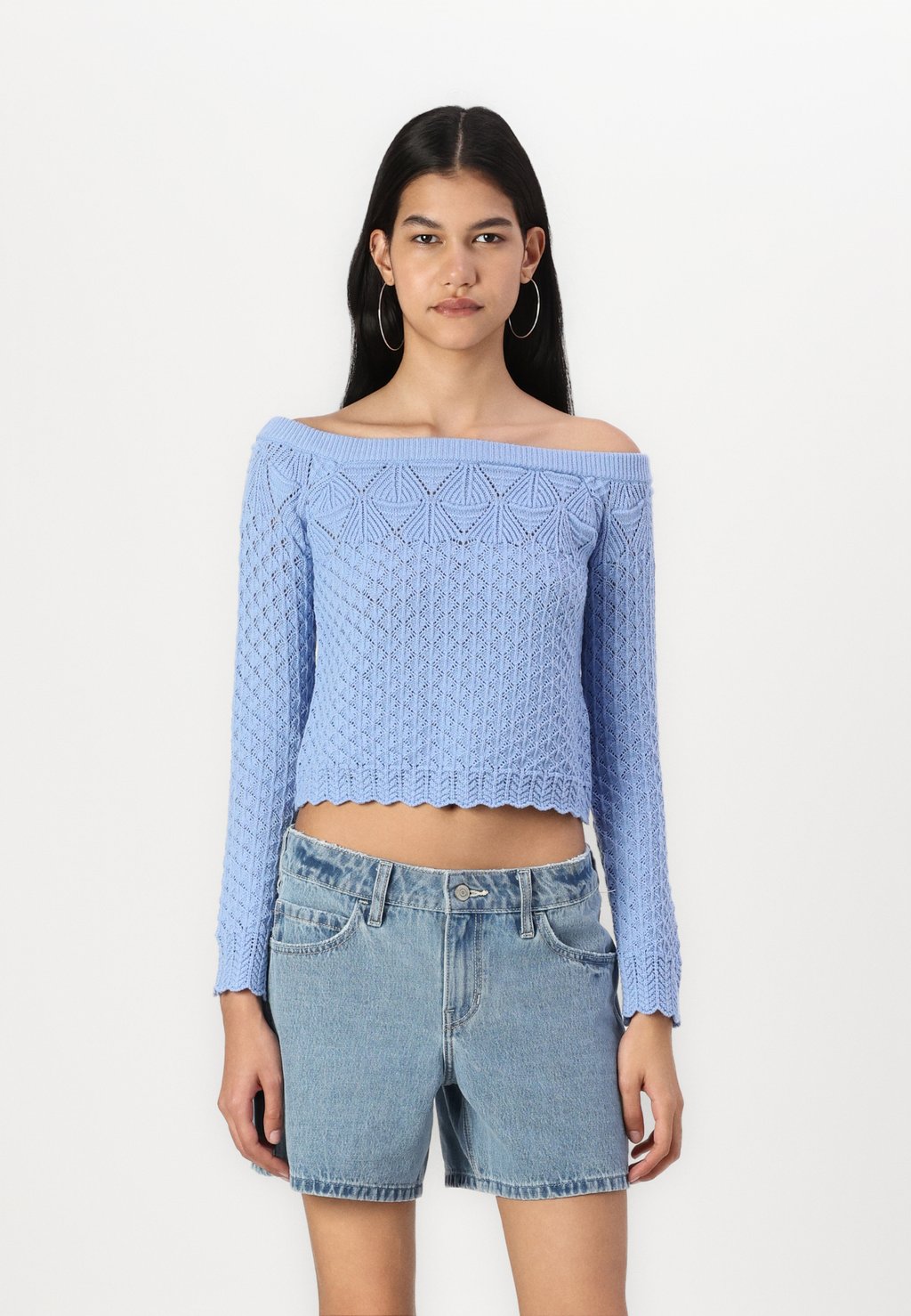 

Джемпер STITCHY SLIM FASHION Hollister Co., фиолетовый