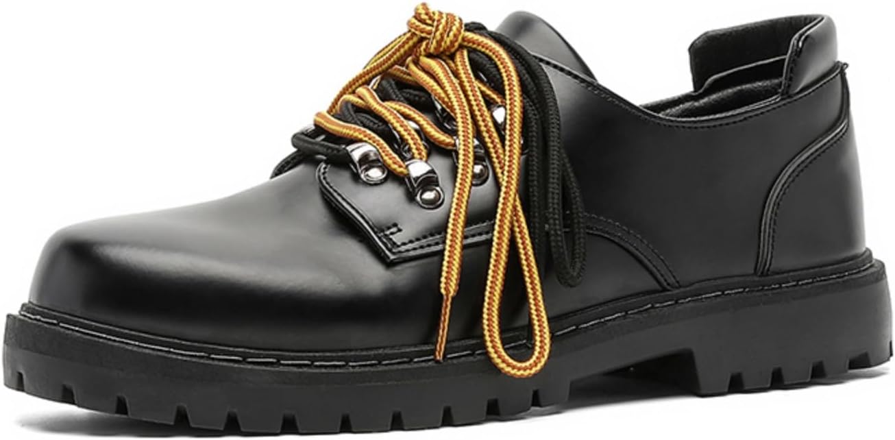 

Мужские модные ботинки с искусственным мехом, на шнуровке, с плюшем и кожей, комфортные кроссовки с двухцветными шнурками и толстой противоскользящей резиновой подошвой для повседневных прогулок Kelibasi, черный