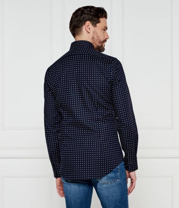 Рубашка Calvin Klein Slim Fit с мелким узором, синий — фото 3