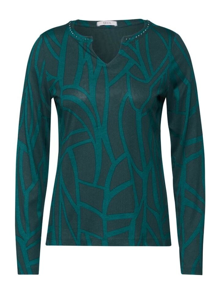 

Лонгслив Cecil Langarmshirt, цвет petrol green