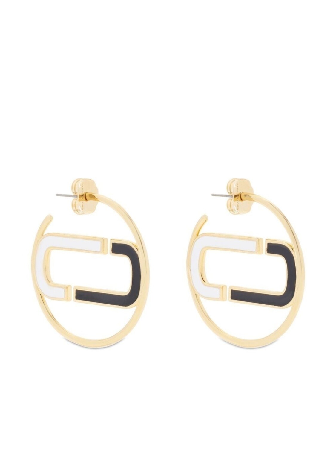 

Массивные серьги-кольца с эмалью Marc Jacobs, золотой