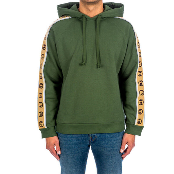 Толстовка Gucci Knitted Cotton Hooded Sweater, зеленая — фото 2
