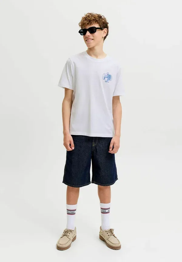 Футболка с принтом Jack & Jones Junior, ярко-белый