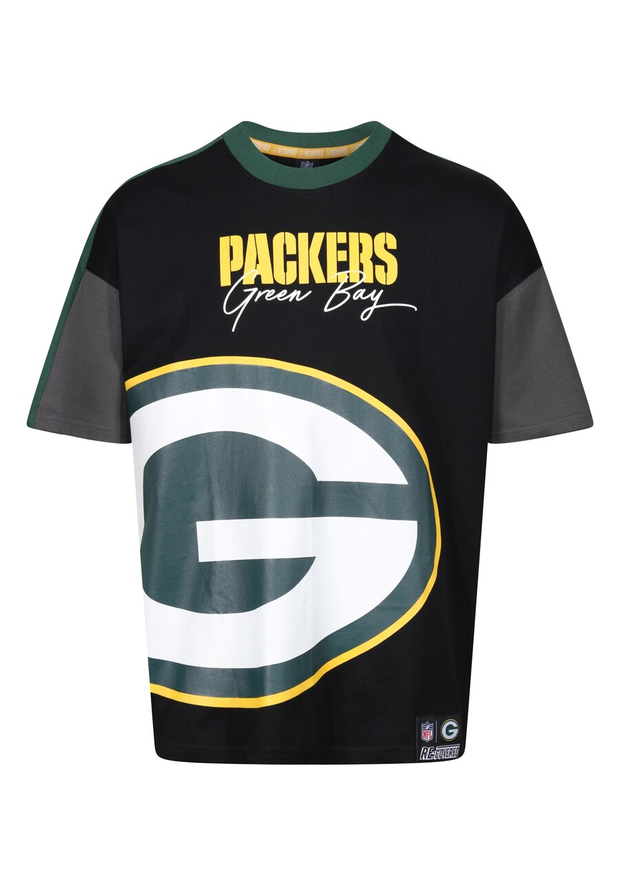 

Футболка Recovered NFL Packers Bay Cut and Sew Oversized, Black