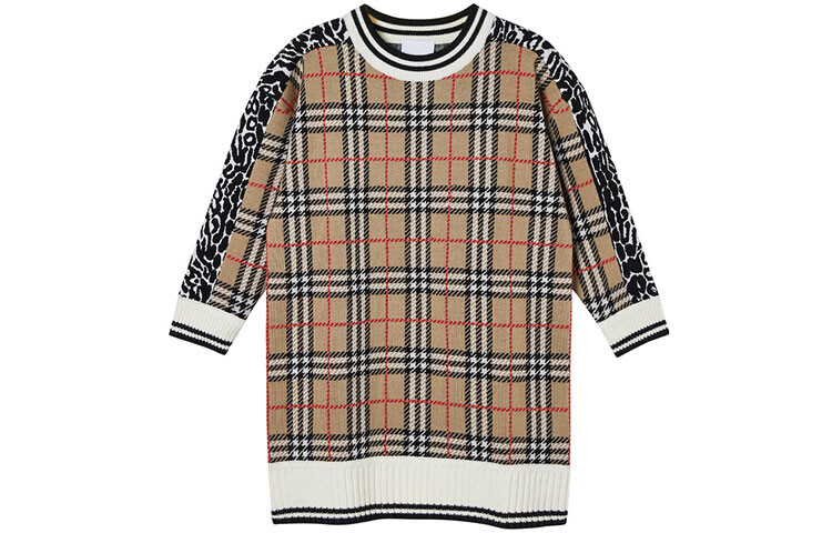 

Детское платье Burberry Kids, цвет Archive Beige