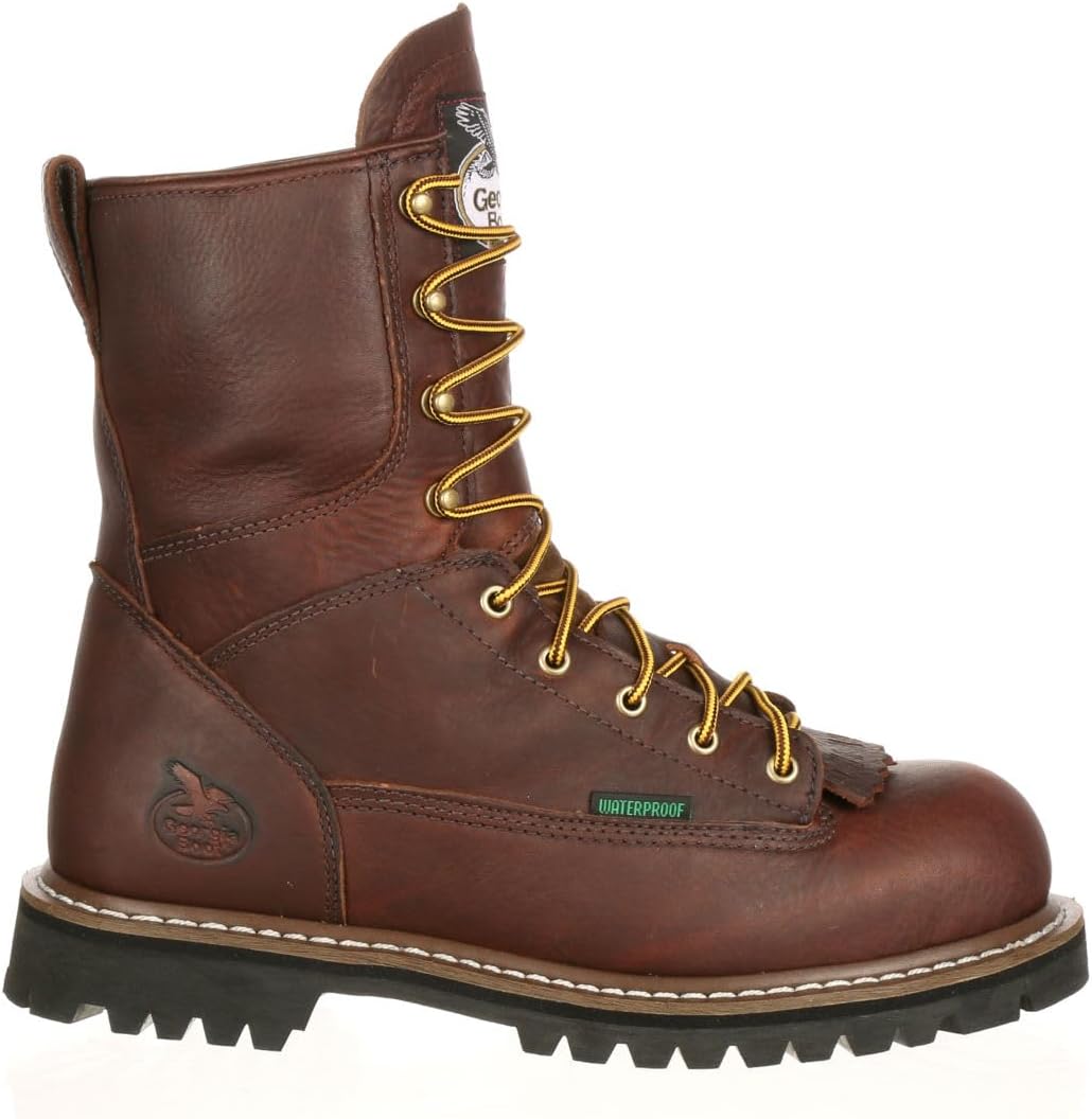 

Унисекс рабочие ботинки Georgia Boot с стальным носком и водонепроницаемые, коричневый