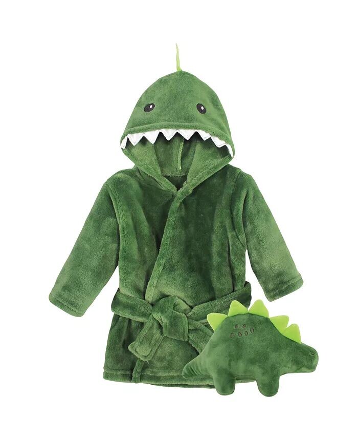 

Плюшевый халат и набор игрушек для младенцев для мальчиков, динозавр, один размер Hudson Baby, мультиколор