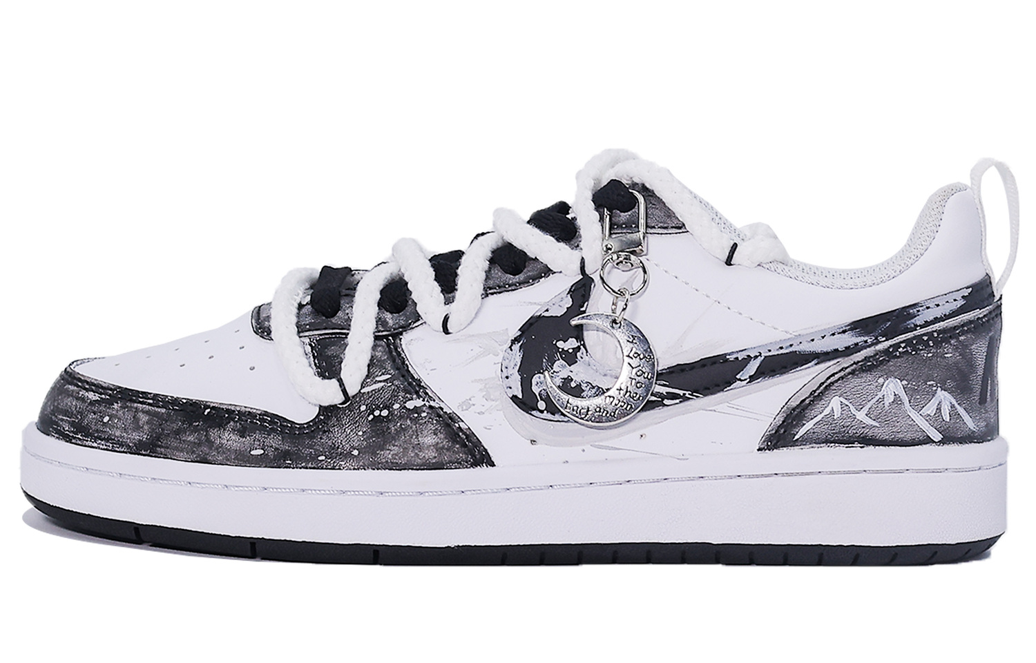 

Nike Court Borough устойчивые к истиранию лоу-топ скейтборд кроссовки black white детские