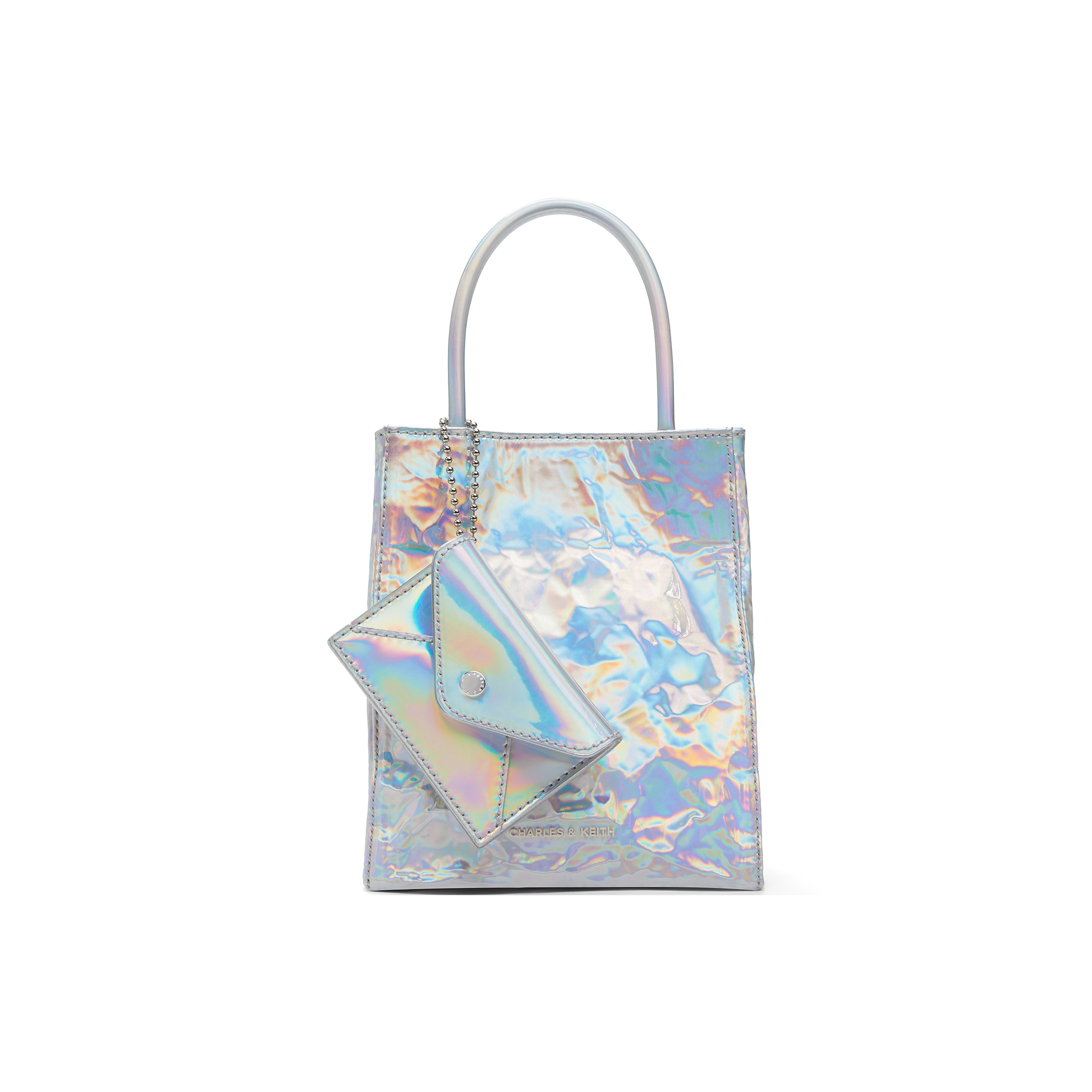 

CHARLES&KEITH Бумажная сумка через плечо, Prism Silver Silver