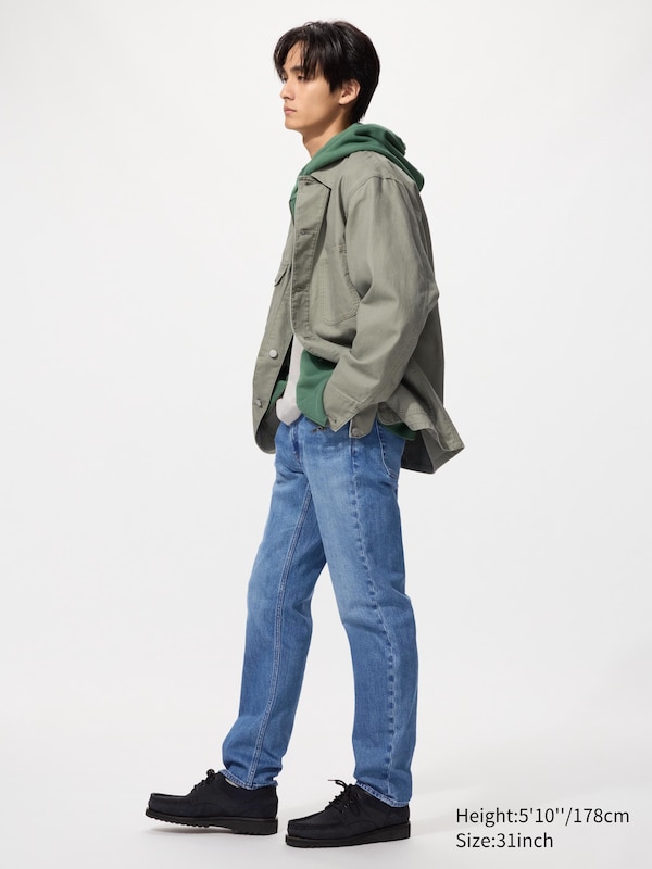 Прямые джинсы slim Uniqlo, 64 blue