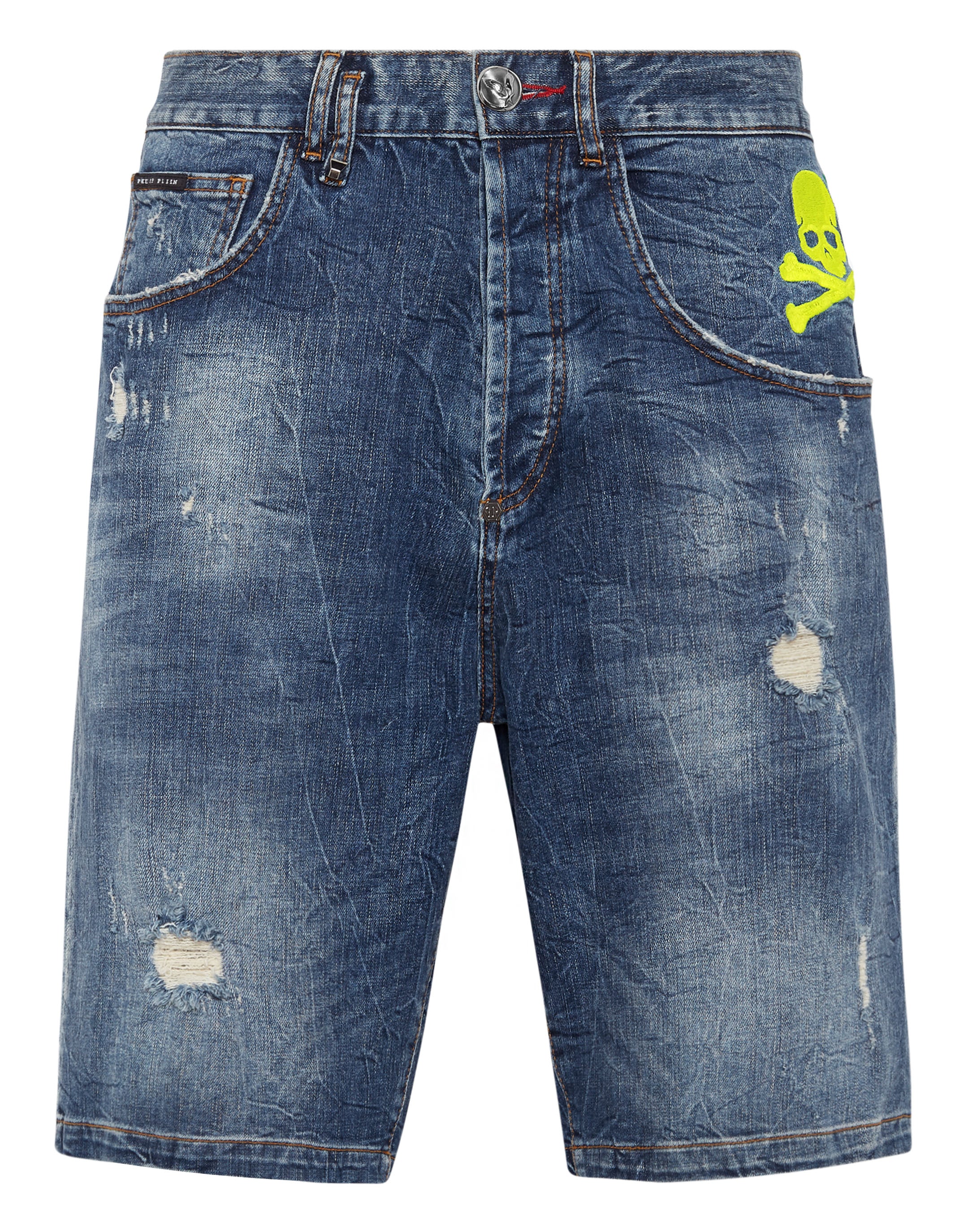 

Джинсовые шорты Formentera Fit Skull&Bones PHILIPP PLEIN, цвет flash blue