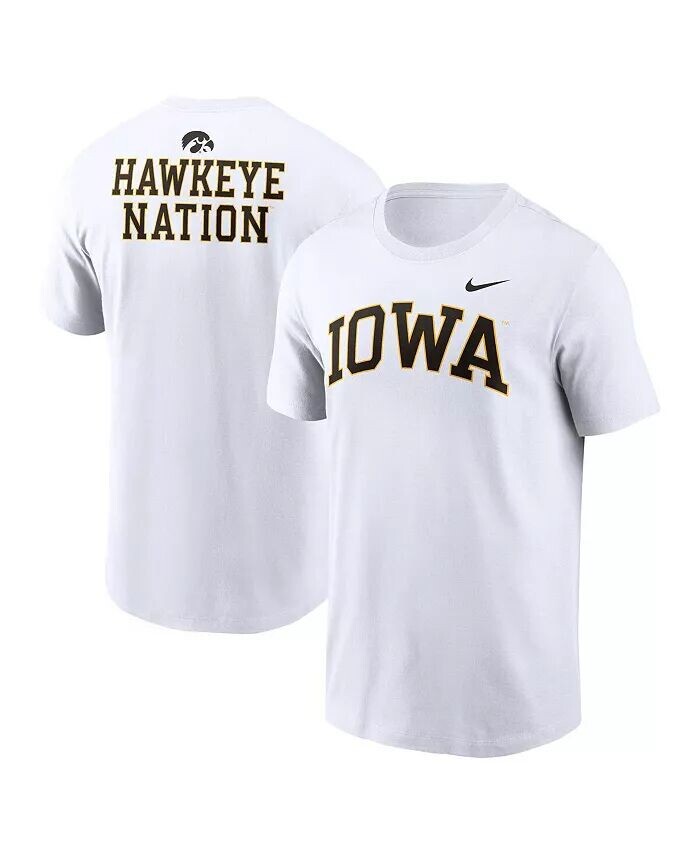 

Мужская белая футболка Iowa Hawkeyes Blitz 2-Hit Nike