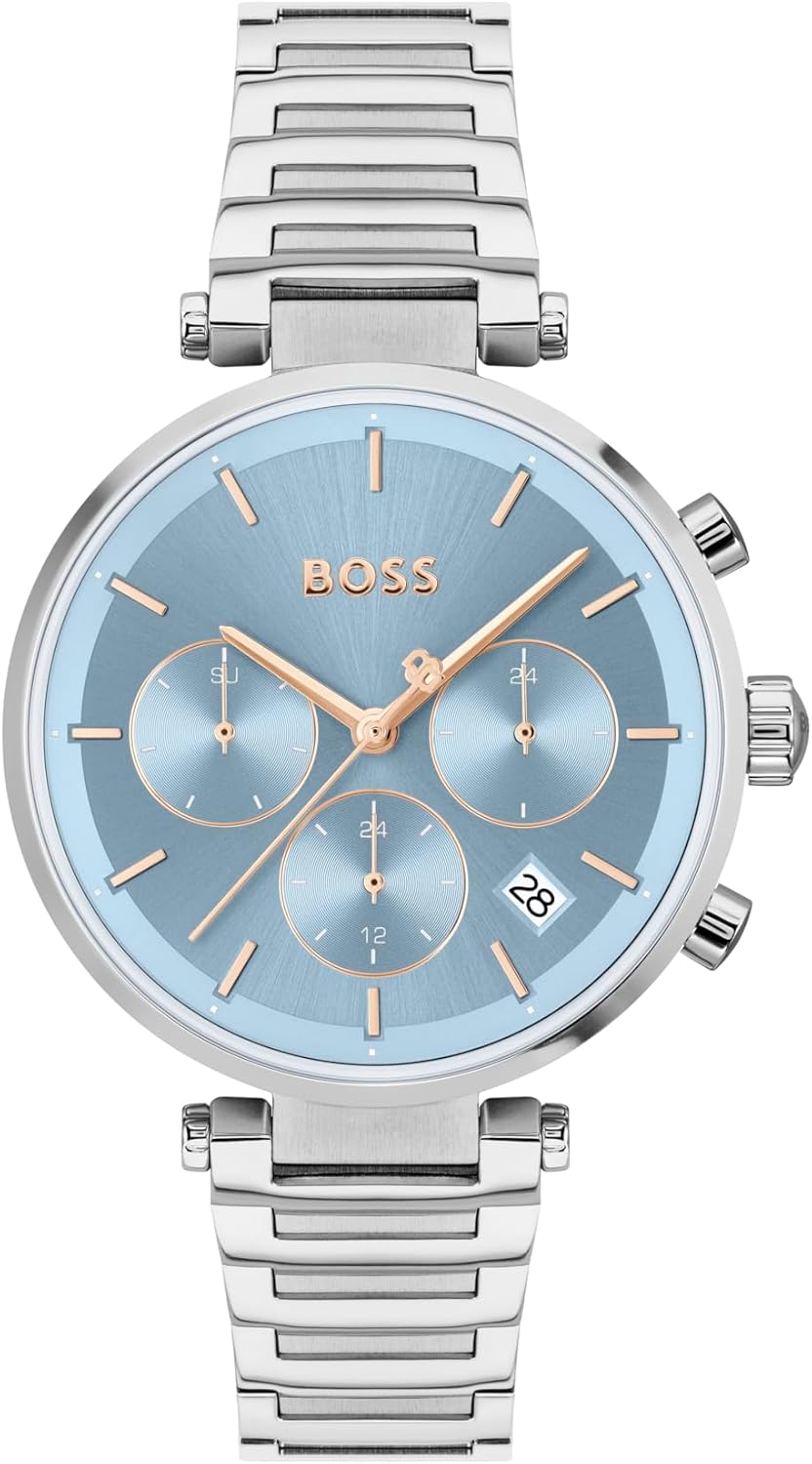 

BOSS Majesty Sport женские часы 3H кварцевые многофункциональные, нержавеющая сталь, водонепроницаемые 3ATM/30м - спортивный и элегантный хронометр - подарок для нее, 36мм, Silver