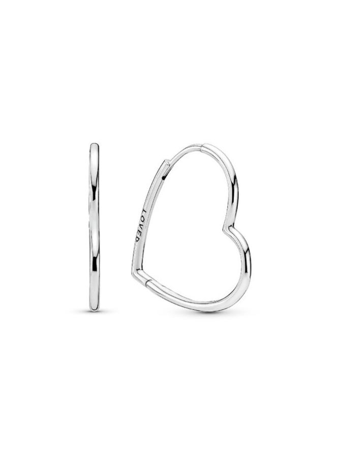 

Серьги Pandora Asymmetrical Heart Hoop Earrings, стерлинговое серебро