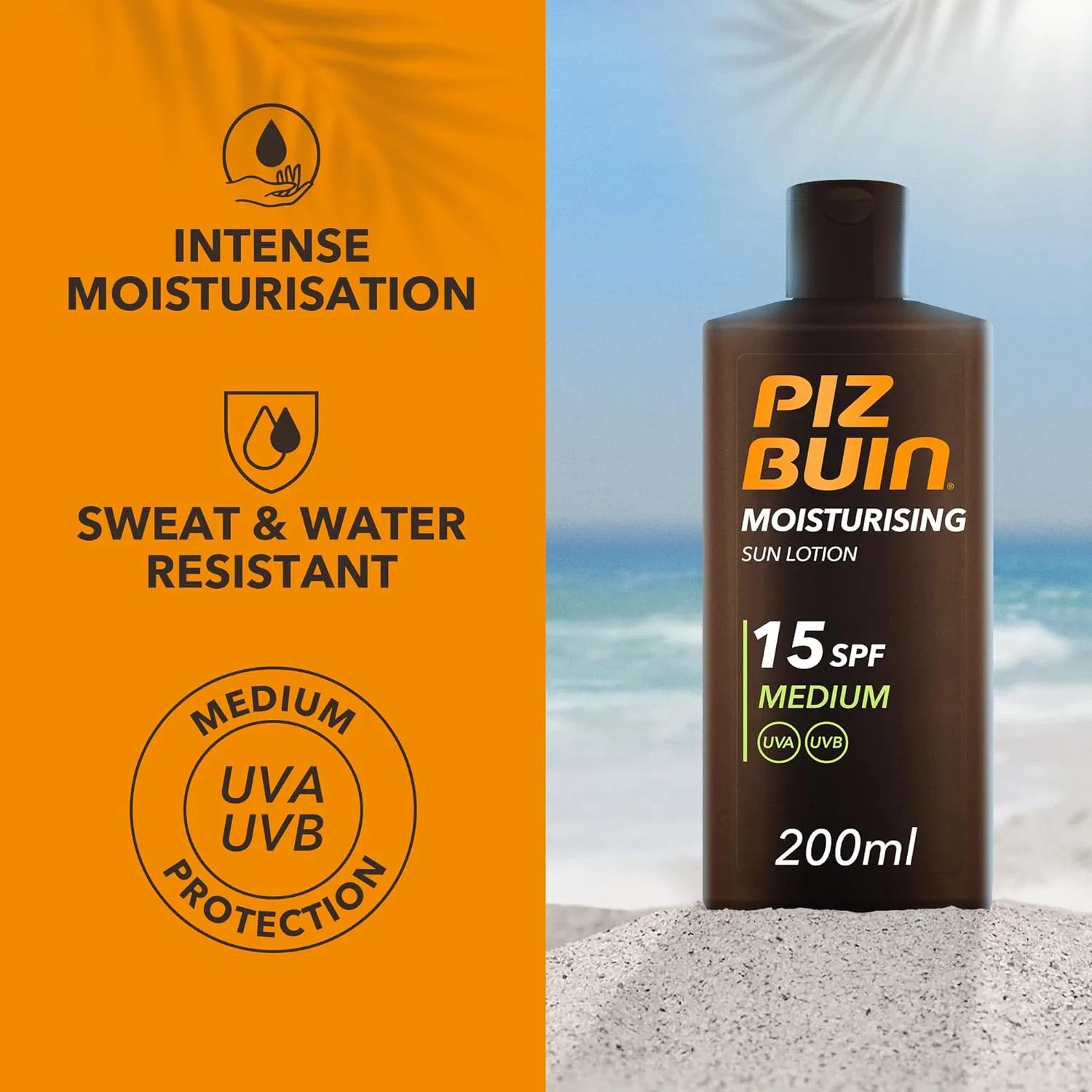Солнцезащитный лосьон Piz Buin Sun Care SPF15, 200 мл Piz Buin, White — фото 2