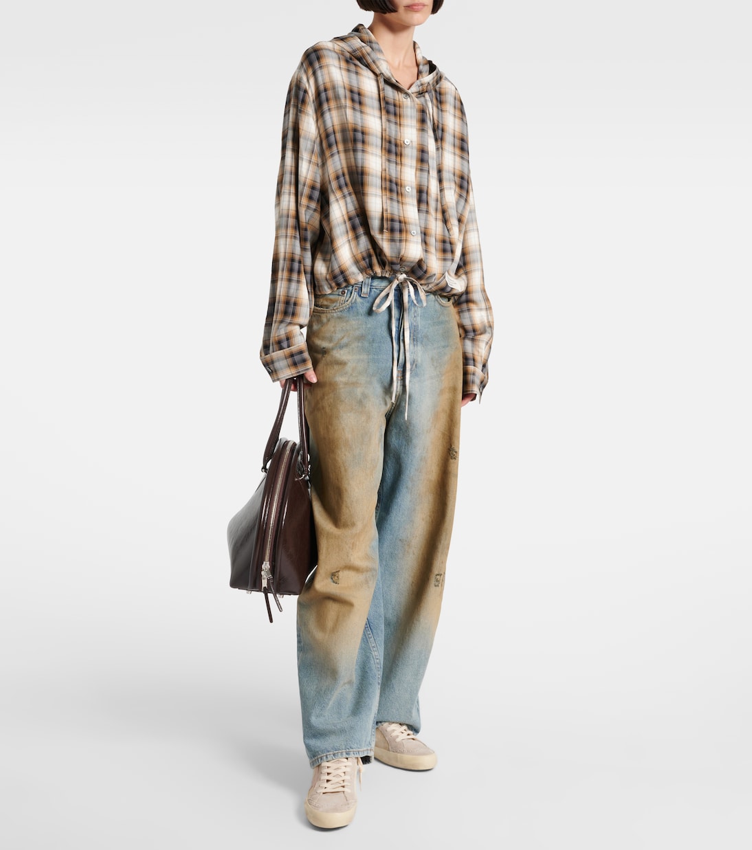 Кроссовки Mid Star на высокой подошве из замши Golden Goose, Beige/Grey/Rose Dust — фото 3