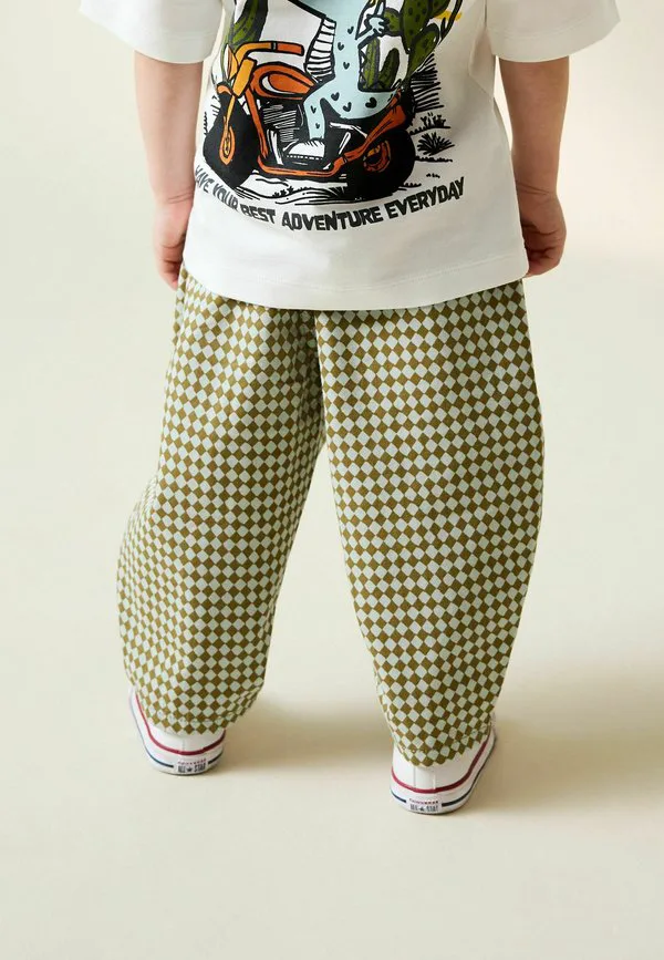 Брюки прямого кроя с застежкой-молнией Next, Green Blue Mini Harlequin — фото 3